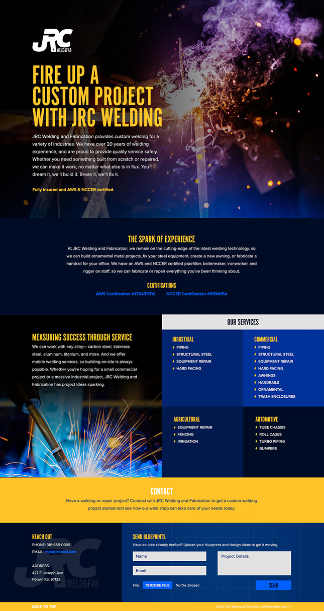 JRC website design by Entermotion